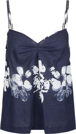 Iceberg Comfort Fit Top - Dames - Tops zonder mouwen - Blauw - XS - Linnen - Tops