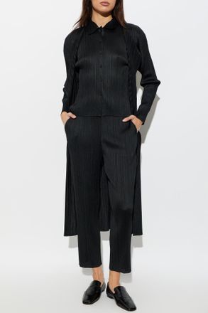 Pleats Please Issey Miyake Pleated Trousers, Womens, Black