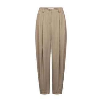 Raffaello Rossi Wijde broek - Dames - Broeken - Beige - Maat: M Zijde