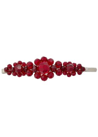 Simone Rocha Simone Rocha Large Flower Crystal-embellished Hair Clip - Dark Red - One Size
