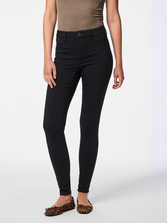 Pieces Jeggings PIECES PCSKIN WEAR MW JEGGINGS/NOOS BC, Damen, Gr. XS (34), N-Gr, schwarz, Web, Obermaterial: 77% Viskose, 20% Nylon, 3% Elasthan, unifarben,