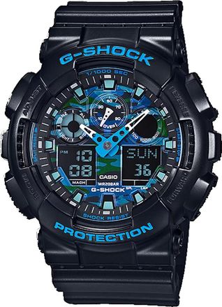 Casio Mens G-Shock GA-100 Series Blue Dial Watch