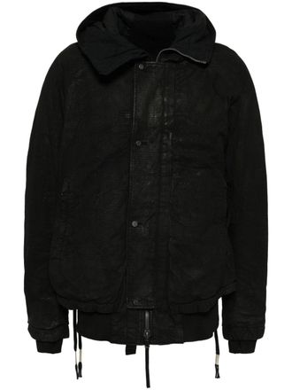 Boris Bidian Saberi coated pressed jacket - men - Cotton/Cotton/Polyurethane/Polyamide/Elastane - L - Black