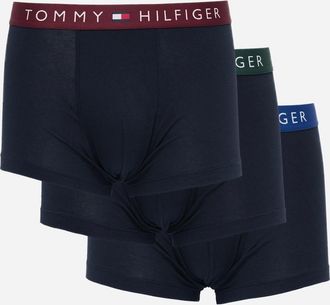 Tommy Hilfiger Mens Tommy Hilfiger 3 Pack Mens Waistband Trunks - B-Green/Red/Blue - Green Red Blue - Size: 35/34/32