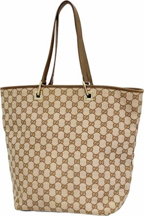 Gucci Brown Canvas Tote Bag (Pre-Owned)
