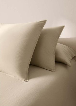 Mango Federa bambino cotone lavato doppia impuntura 45x110 cm verde pastello - Home - 45x110cm - MANGO HOME