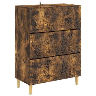 vidaXL Cajonera Roble Ahumado 66 X 34,5 X 90 Cm Madera De Ingenier&iacute;a Vidaxl
