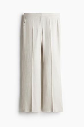 H&M Bootcut-Hose aus Leinenmix - Hellbeige