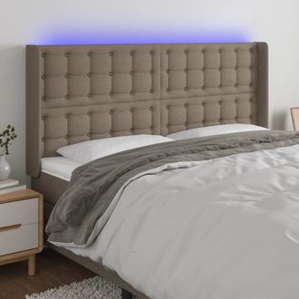 vidaXL Cabecero Con Led De Tela Gris Taupe 163x16x118/128 Cm Vidaxl
