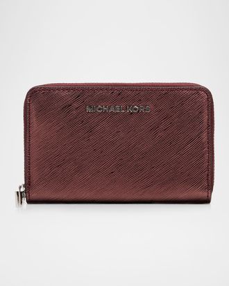 Michael Kors Jet Set Small Metallic Faux Leather Wallet