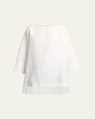 The Row Junia Boat-Neck Linen Top