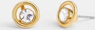 Coach Womens Halo Round Stud Earrings in Yellow/Gold | Metal