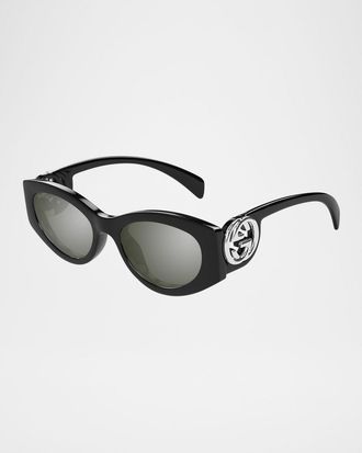 Gucci Interlocking G Cat-Eye Plastic Sunglasses