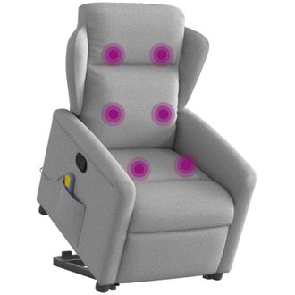 vidaXL Vidaxl - Sill&oacute;n De Masaje Reclinable De Pie De Tela Gris Nube