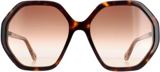 Chlo&eacute; Chloe Round Dames Dark Havana en Bruin Crystal Bruin Gradient Ch0008s Esther