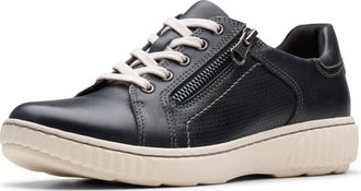 Clarks Womens Caroline Janna Sneaker, Black Leather, 6.5 UK