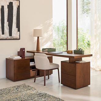 AM.PM Bureaublad in walnootfineer, breedte 200 cm, MIKUBE
