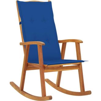 vidaXL Vidaxl - Silla Mecedora Con Cojines Madera Maciza De Acacia