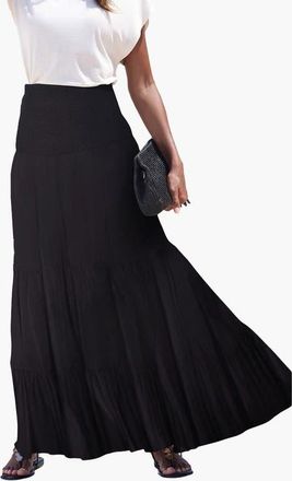 Lascana Womens Convertible Tiered Dress in Black at Nordstrom, Size 12