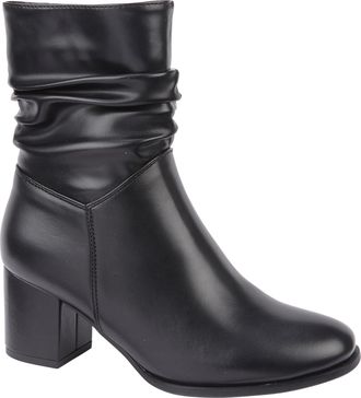 Shoes By Emma Ladies Mid Heel Imitation Suede Stylish Comfort Fashion Ankle Boot with Inside Zip For Ease of Wear Sizes 4-8 (Lolita Black, UK Footwear Size System, 