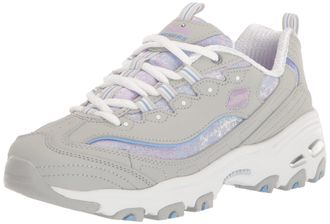 Skechers Womens DLites-Splendid Journey Sneaker, Lgmt Light Grey Multicolor, 4.5 UK