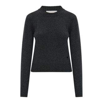 Ami Kasjmier trui met een ronde hals - Dames - Cashmere truien - Grijs - L - Kasjmier - Truien & Vesten