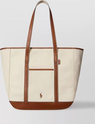 Polo Ralph Lauren canvas and leather shoulder bag