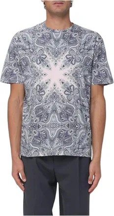 Etro Tops, Heren, Veelkleurig, M, Katoen, T-shirt met Paisleyprint