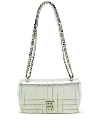 Burberry Lola quilted-effect leather shoulder bag - Silver