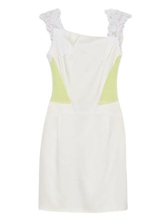 Gemy Maalouf lace-insert panelled mini dress - women - Polyester - 38 - White