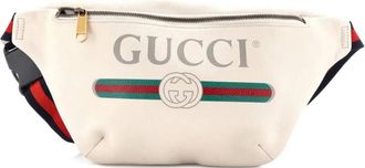 Gucci Logo Printed Leather Small belt bag - Neutrals