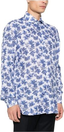 Isaia Overhemden, Heren, Blauw, 5Xl, C1078 Mc 10Tc 03 Shirt