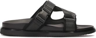 Kazar Heren leren slippers in zwart - Heren - Sandalen - Zwart - 45 EU - Leer - Schoenen