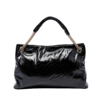 Chanel Pre-owned Patent Leather Tote - Dames - Pre-owned - Zwart - Maat: ONE Size Leer