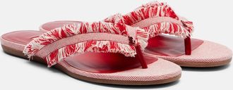 Jimmy Choo London Bay fringed canvas thong sandals