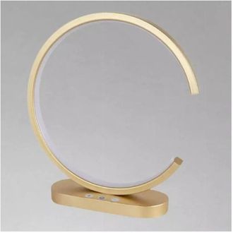 Trade Shop Trade Shop Traesio - Lampada Da Tavolo Led 12 w Design Curva Oro Touch Scrivania Comodino Ip20 32729