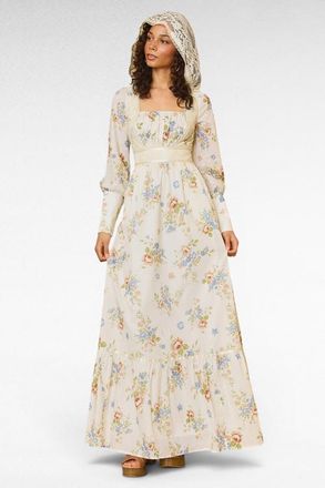 ModCloth Carol Hooded Maxi Dress, ModCloth x Gunne Sax in Whispering Petals at Nordstrom, Size X-Large