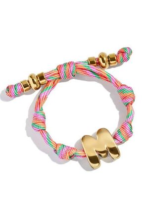 BaubleBar Knotty Initial Bracelet in Pink Multi/Gold at Nordstrom
