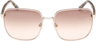 Abercrombie & Fitch 58mm Square Sunglasses in Gold /Brown Beige Gradient at Nordstrom