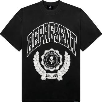 Represent Legacy Crest Cotton T-shirt With Distressed Effect