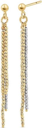 Bony Levy 14K Gold 2-Tone Beaded Linear Drop Earrings in 14K White Gold/yellow Gold at Nordstrom