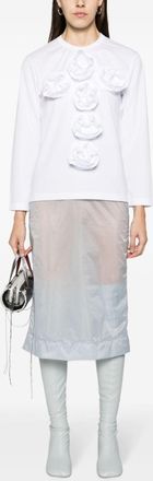 Maison Margiela Womens Tulle Midi Skirt - Light Grey Nylon - Size EU 40 (Womens)