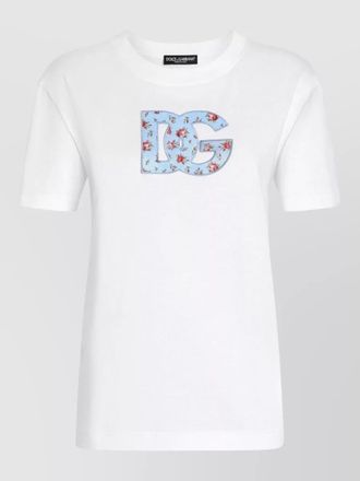 Dolce & Gabbana short sleeve crew neck nylon silk top