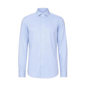 Corneliani Gestreept overhemd met lange mouwen - Heren - Zakelijke Overhemden - Blauw - 3XL - Overhemden