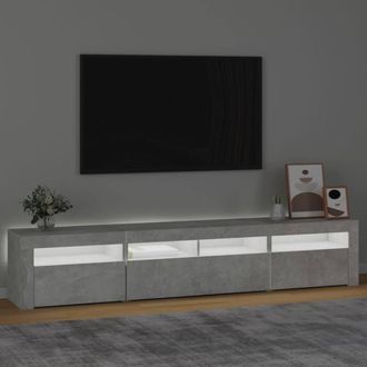 Berkfield Home TV Cabinet with LED Lights Concrete Grey 210x35x40 cm | Size: 210 x 35 x 40 cm