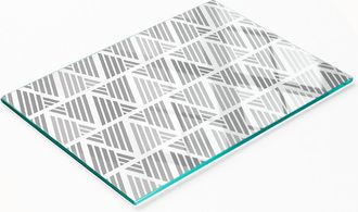 OEM Tabla De Cocina De Vidrio Templado Con Figuras Geom&eacute;tricas Gr&aacute;ficas 80x52 Cm
