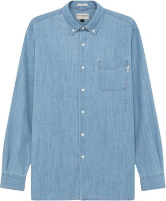 Roy Rogers Chambray Denim Button-Down Shirt - Heren - Spijkeroverhemden - Blauw - XL - Denim - Overhemden