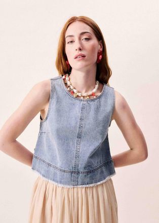 FRNCH Aqualina Tank Top In Light Denim