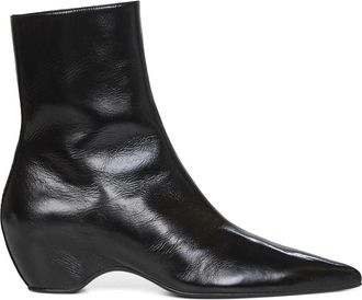 Khaite Zwarte Leren Sleehaklaarzen - Dames - Laarzen met Hak - Zwart - 40 EU - Leer - Schoenen