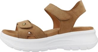 Panama Jack Platte Sandalen met Plakband - Dames - Sandalen - Bruin - 40 EU - Schoenen